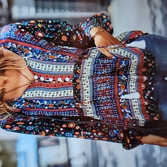 Lace Up V-Neck Blouse - Picture 2 of 11